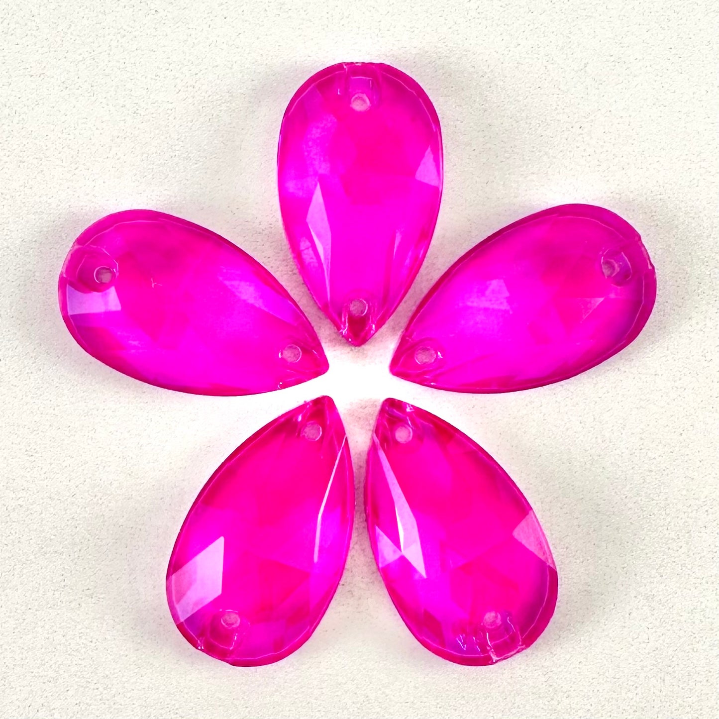 Neon Pink Glass Teardrop