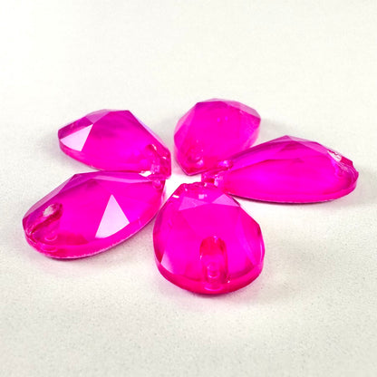 Neon Pink Glass Teardrop