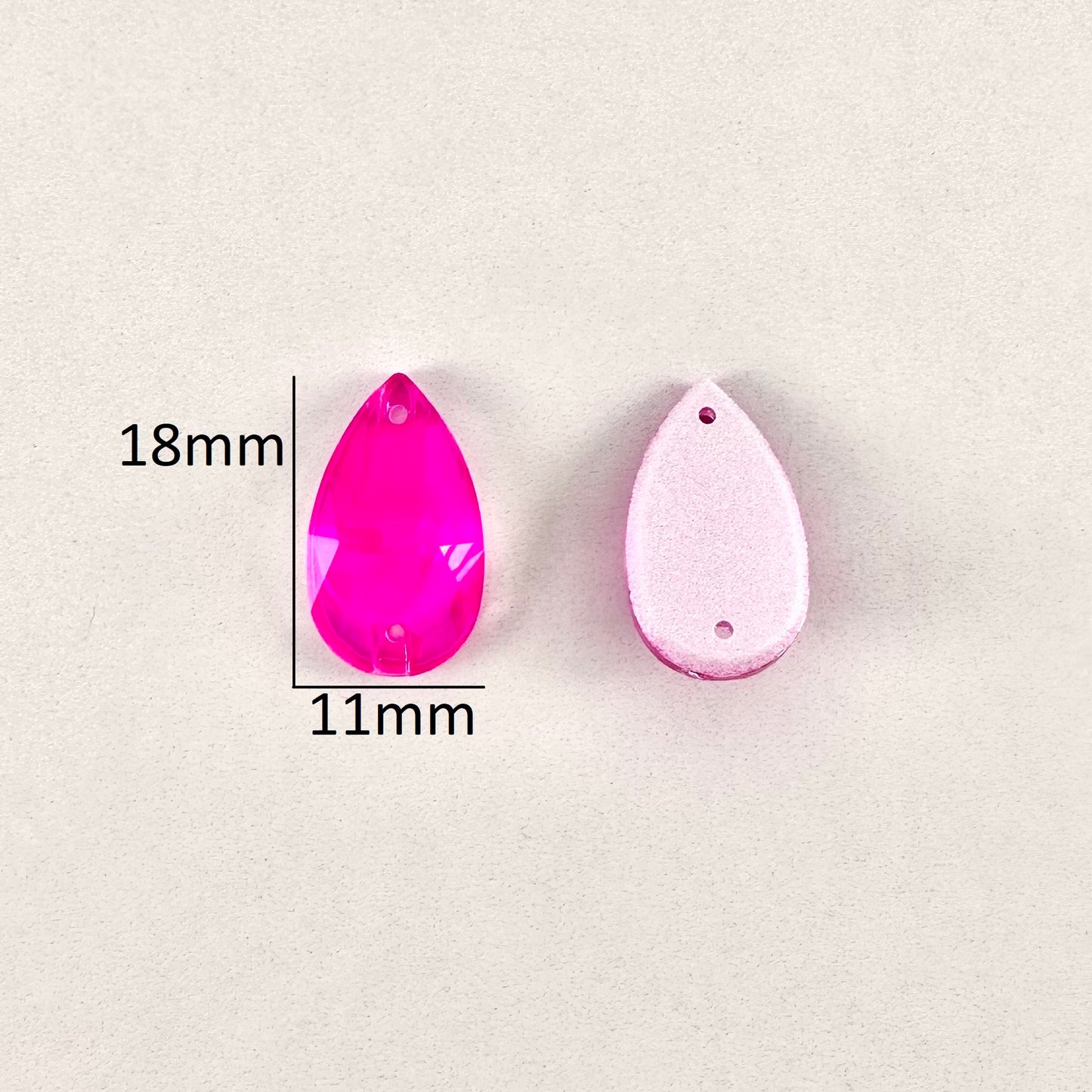 Neon Pink Glass Teardrop