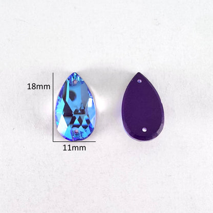 Opaque Tanzanite Luminescent MI Glass Teardrop