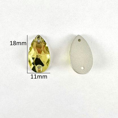 Light Topaz Glass Teardrop