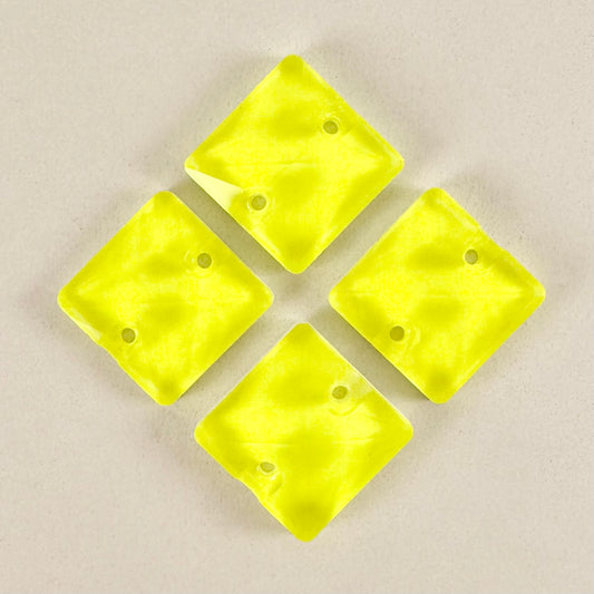 Neon Yellow Glass Square