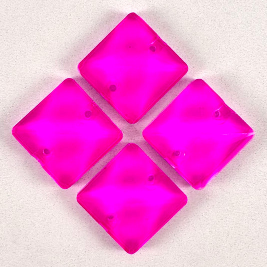 Neon Pink Glass Square