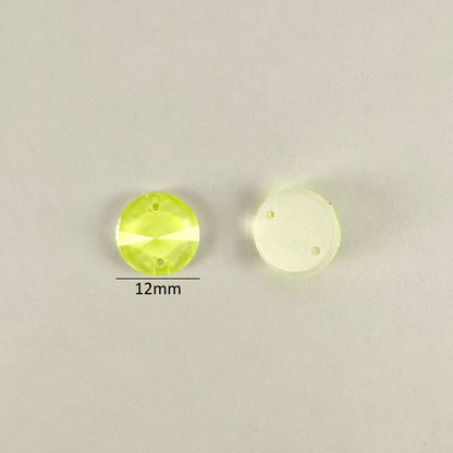 Neon Yellow Glass Rivoli