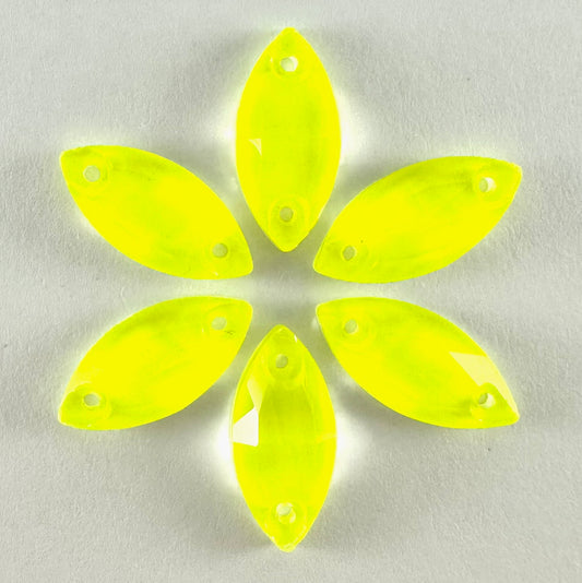 Neon Citrine Glass Navette