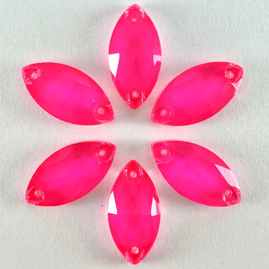 Neon Rose Glass Navette