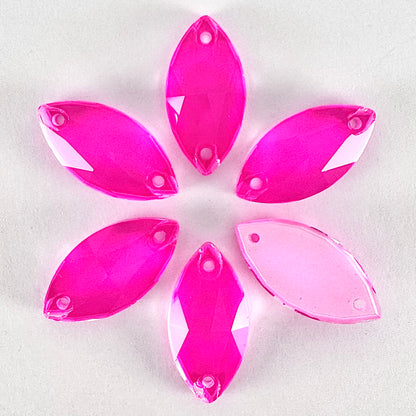 Neon Rose Glass Navette