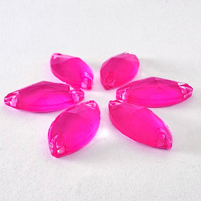 Neon Rose Glass Navette