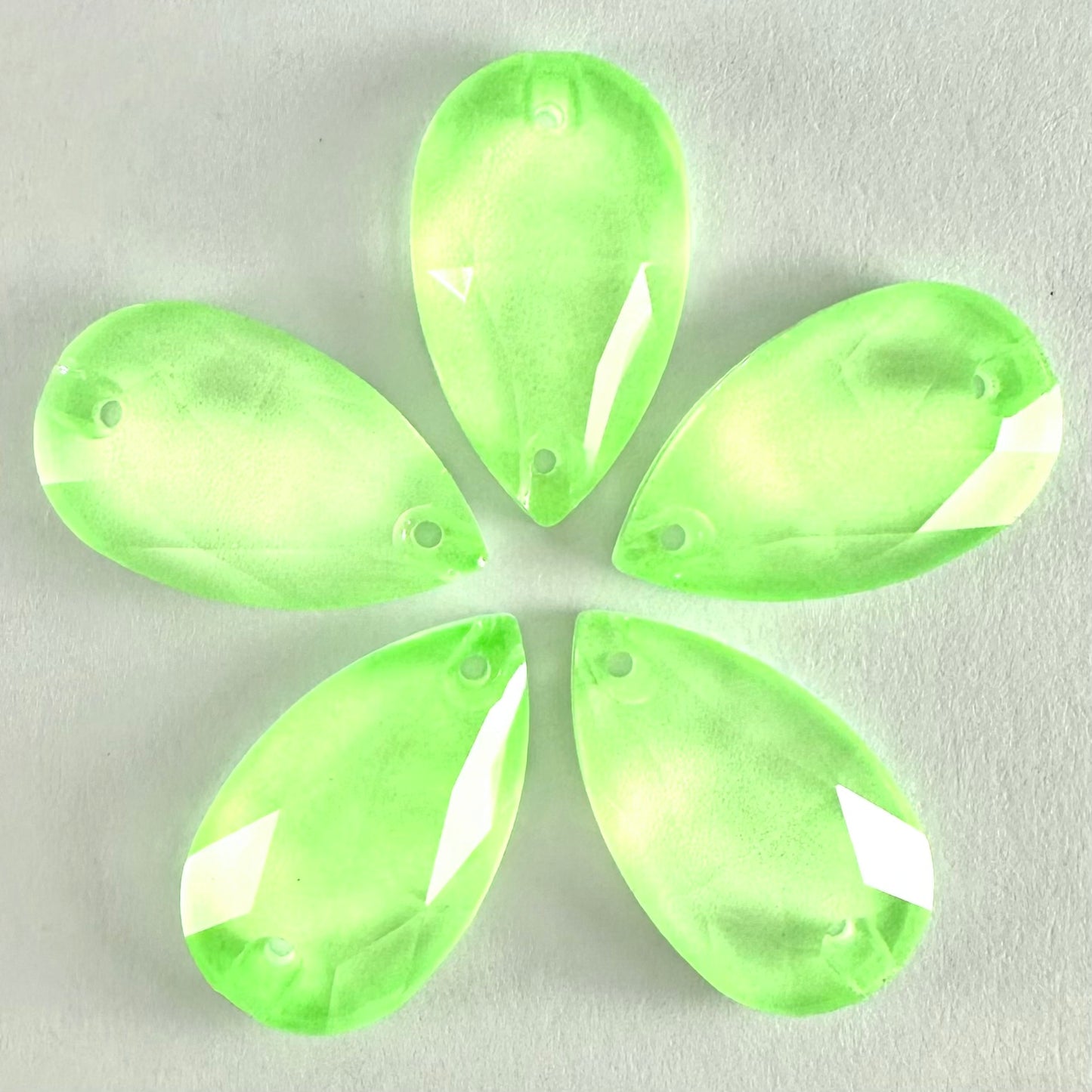 Neon Fluorescent Peridot MN Glass Teardrop