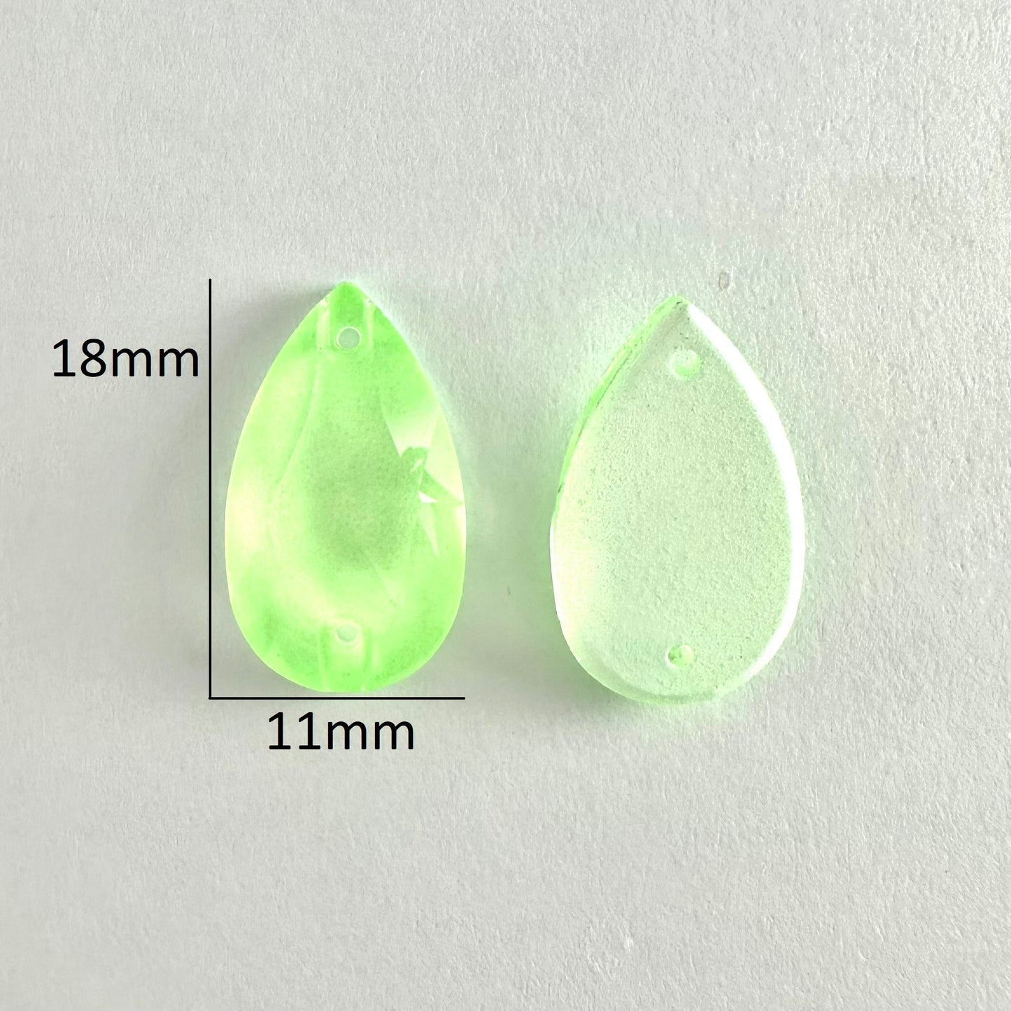 Neon Fluorescent Peridot MN Glass Teardrop