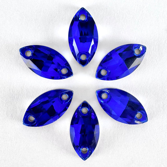 Cobalt Blue Glass Navette