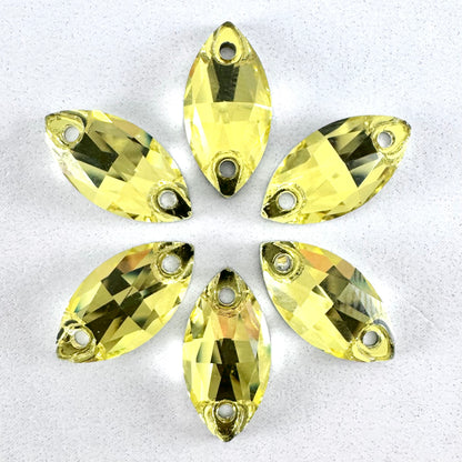 Light Topaz Glass Navette