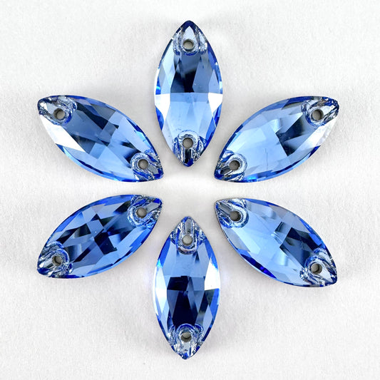 Light Sapphire Glass Navette