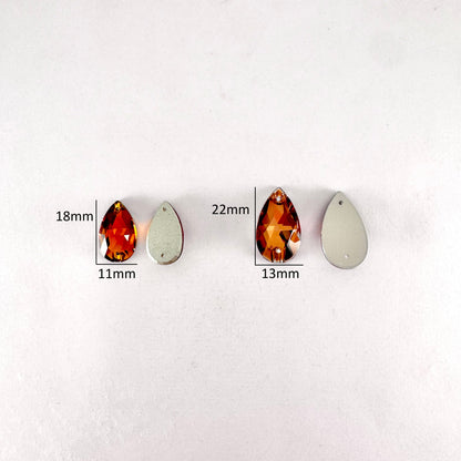 Tangerine Glass Teardrop
