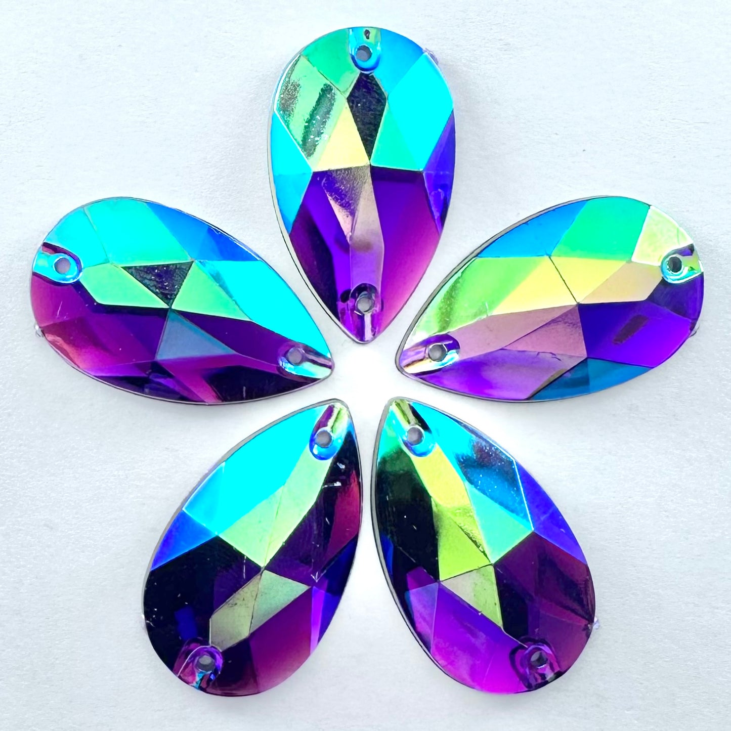 Purple AB Acrylic Teardrop