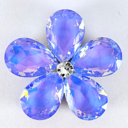 Light Sapphire Glass Teardrop Flower