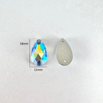 Light Sapphire AB Glass Teardrop