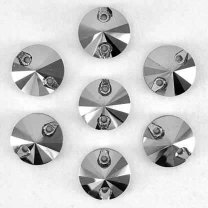 Jet Hematite Glass Rivoli