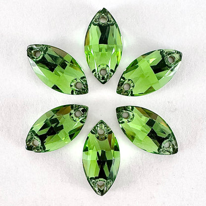 Fern Green Glass Navette
