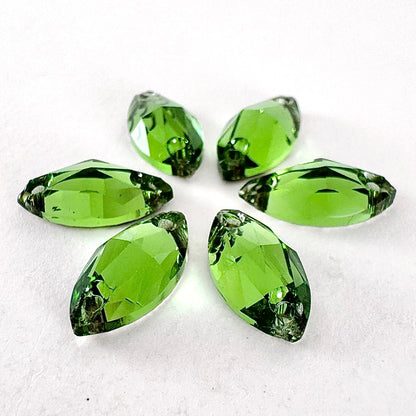 Fern Green Glass Navette