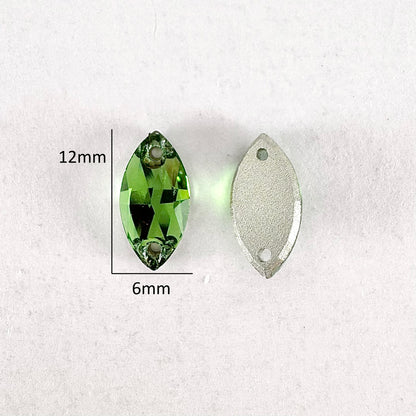 Fern Green Glass Navette