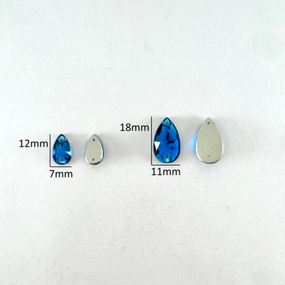 Blue Zircon Glass Teardrop