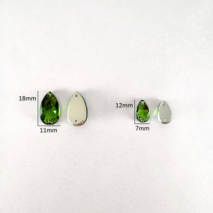 Fern Green Glass Teardrop