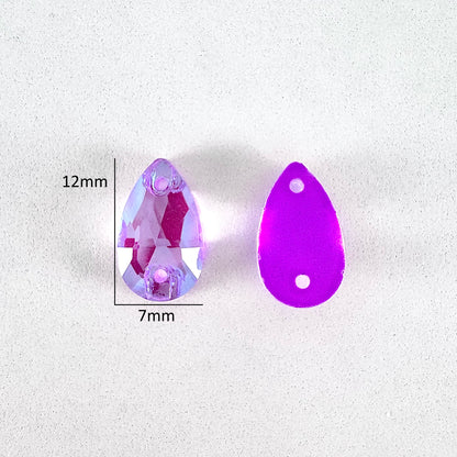 Luminous Neon Amethyst Glass Teardrop