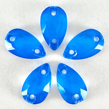 Neon Blue Glass Teardrop