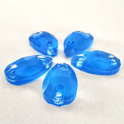 Neon Blue Glass Teardrop