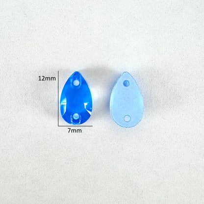 Neon Blue Glass Teardrop