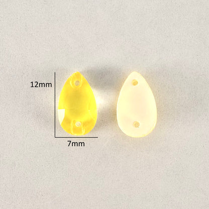 Neon Lemon Glass Teardrop