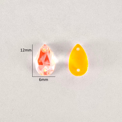 Luminous Neon Orange Glass Teardrop
