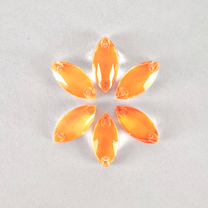 Neon Mandarin Glass Navette
