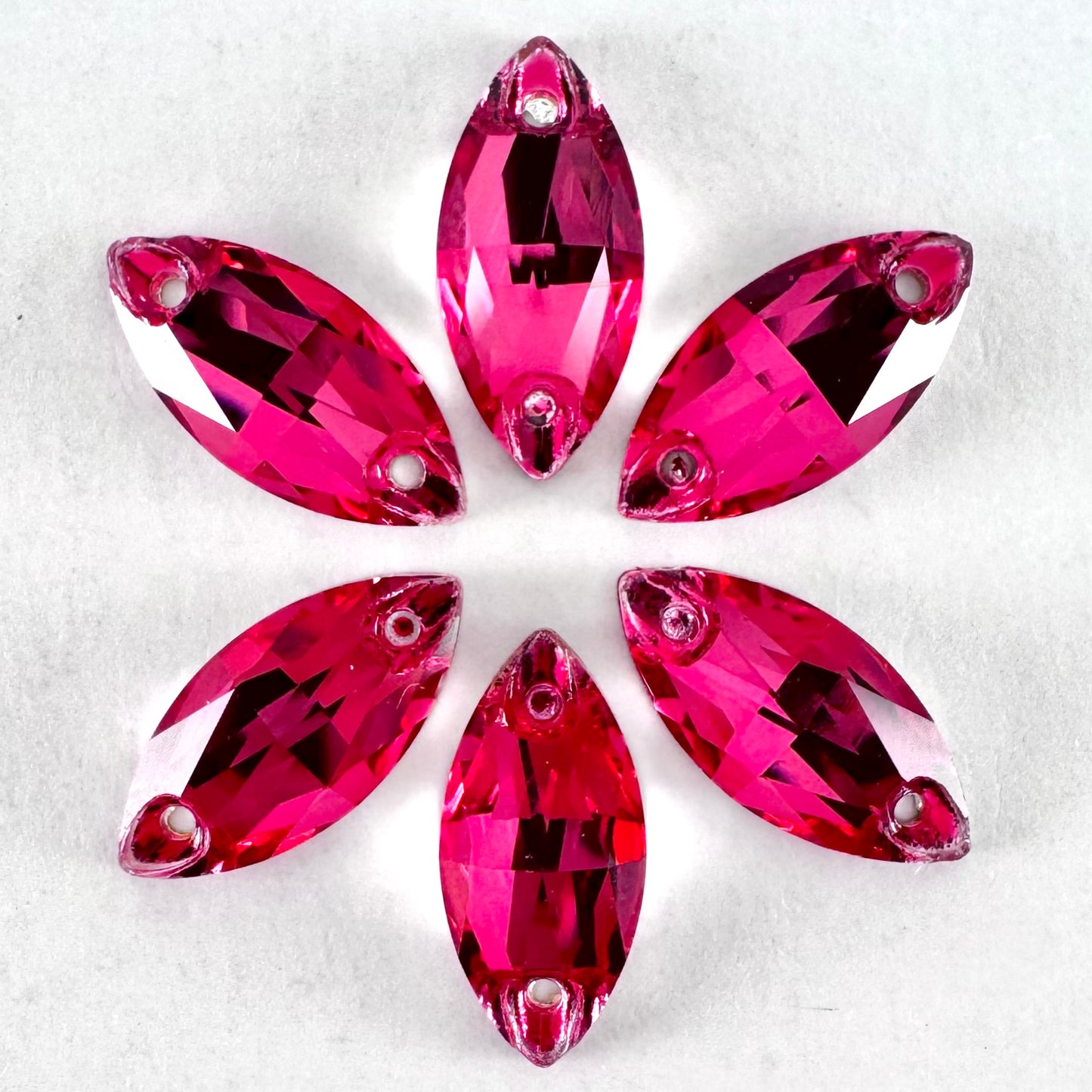 Dark Rose Glass Navette