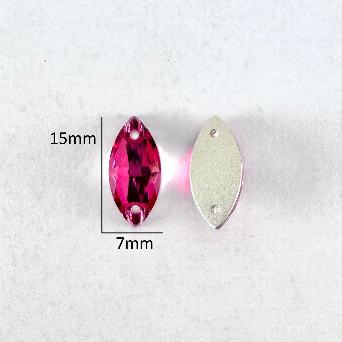 Dark Rose Glass Navette