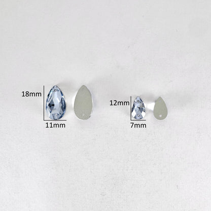 Steel Blue Glass Teardrop
