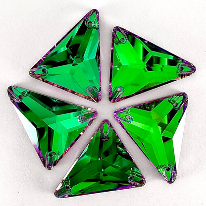 Emerald Heliotrope Glass Slim Triangle
