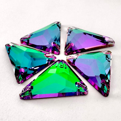 Emerald Heliotrope Glass Slim Triangle