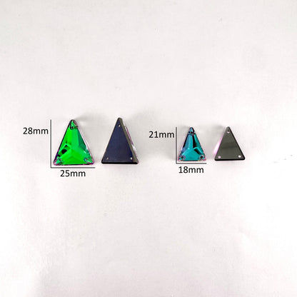 Emerald Heliotrope Glass Slim Triangle