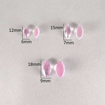Opaque Rose Opal AM Glass Navette