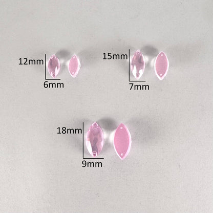 Opaque Rose Opal AM Glass Navette