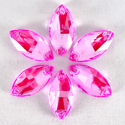 Electric Pink DeLite Glass Navette