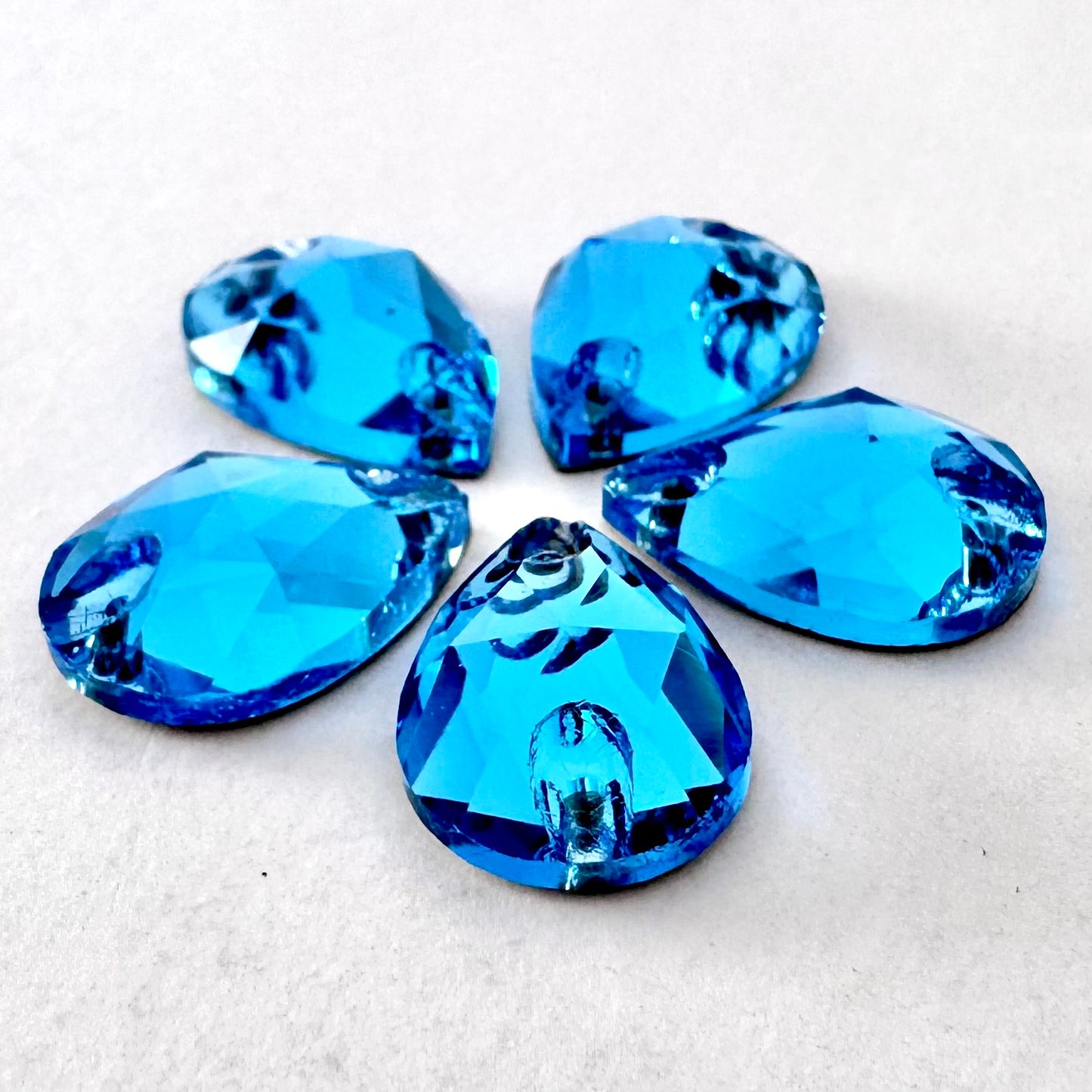 Aquamarine Glass Teardrop