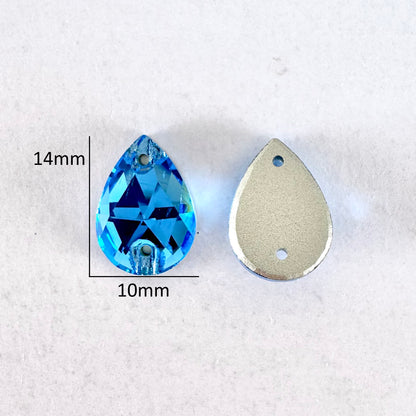 Aquamarine Glass Teardrop