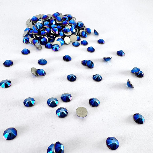 Apricus Metallic Dark Blue Rhinestone