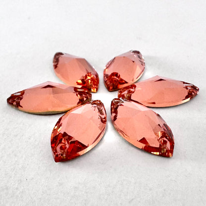 Rose Peach Glass Navette