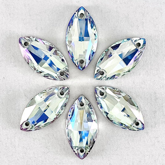 Light Azure MO Glass Navette