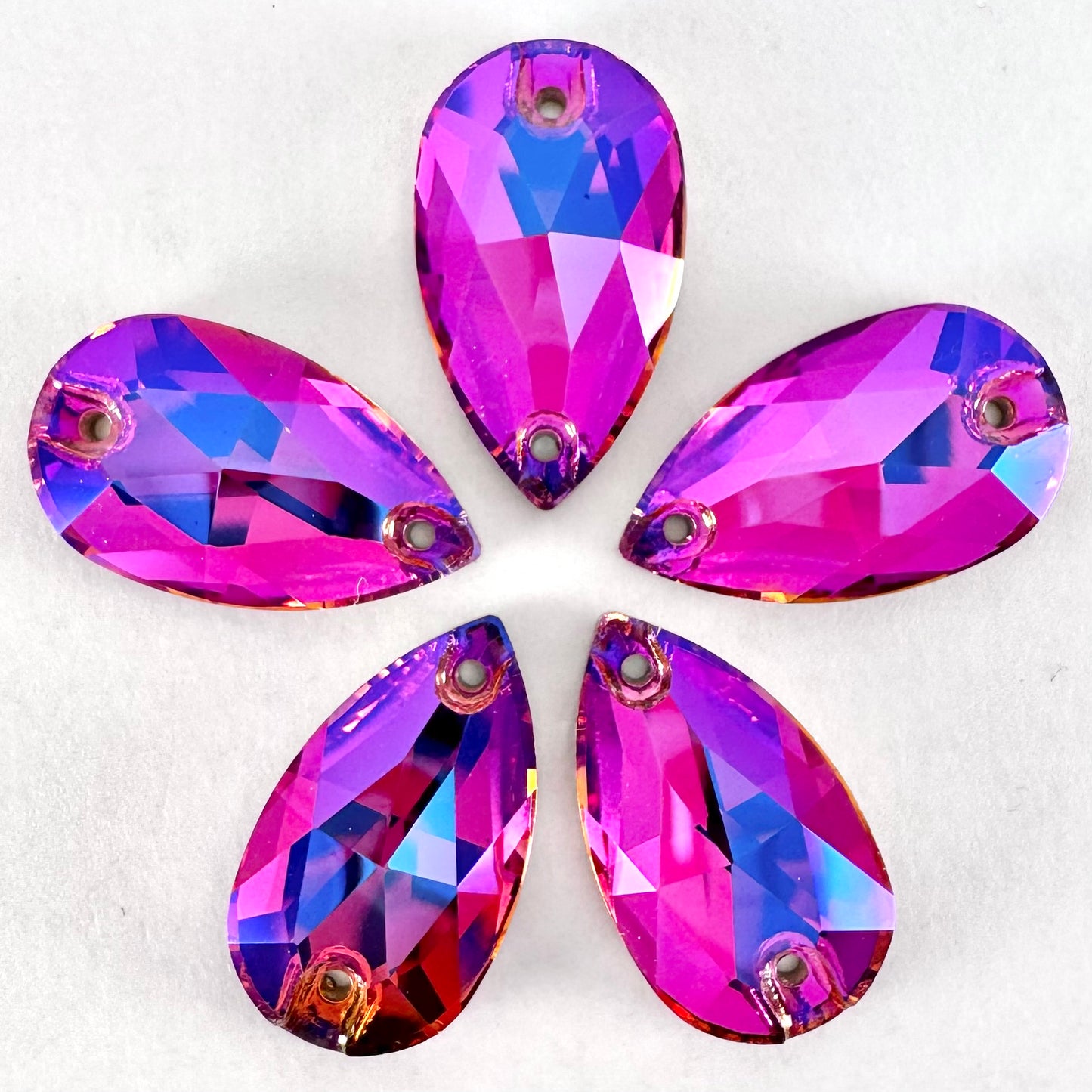 Fuchsia MO Glass Teardrop