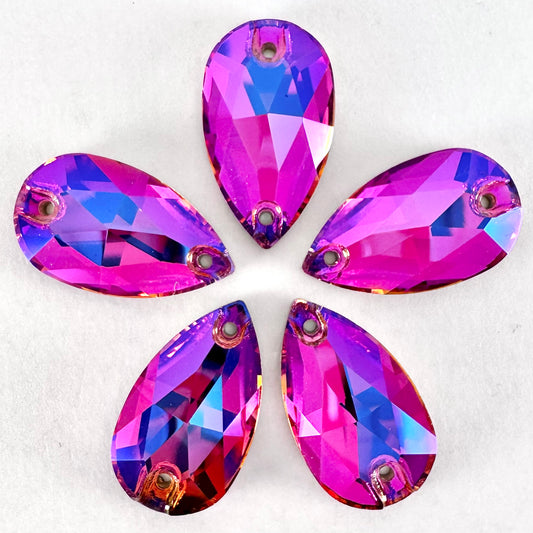 Fuchsia MO Glass Teardrop